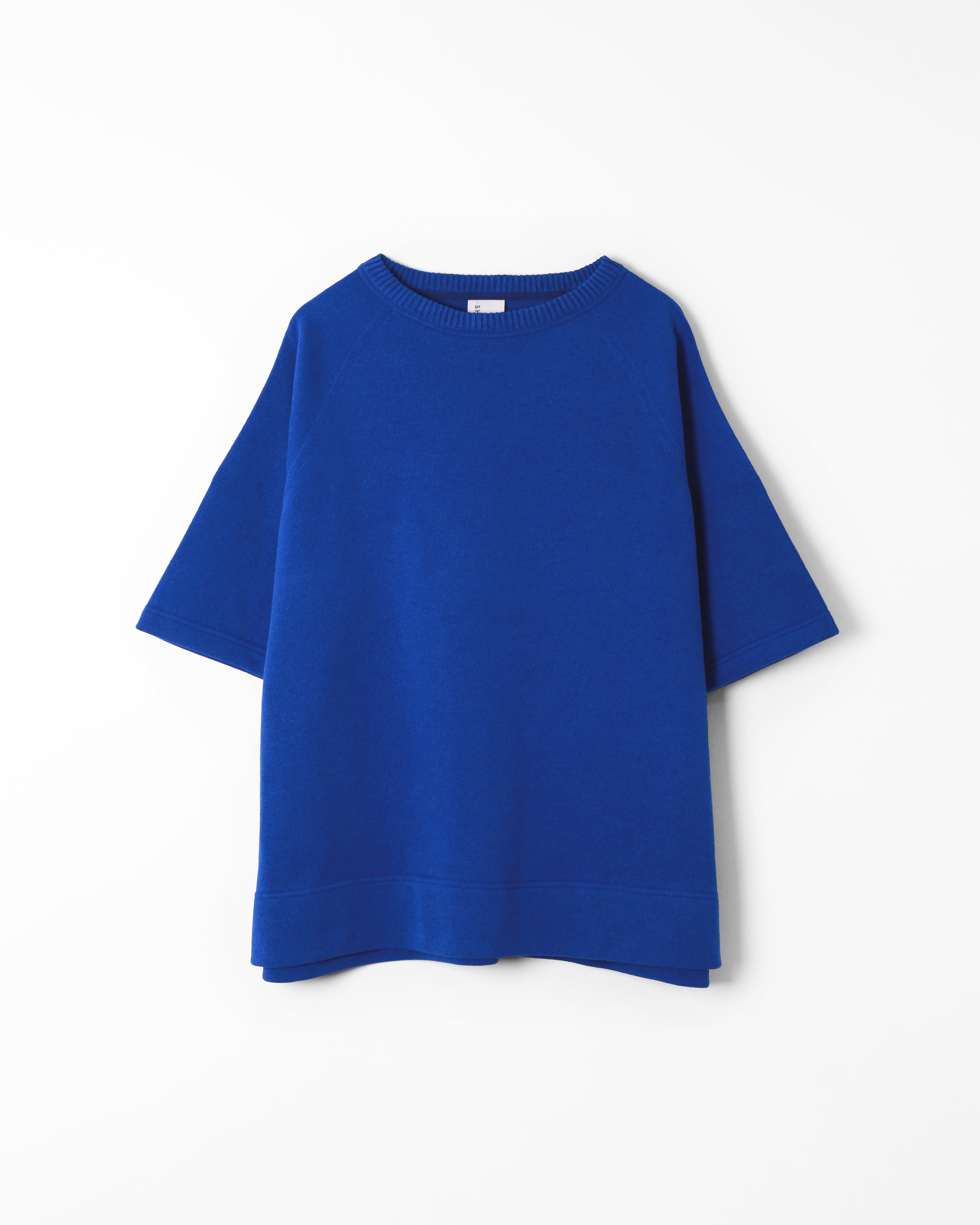 ゆったりニットTシャツ/瑠璃ブルー | SHIMAKOROMO Lab.