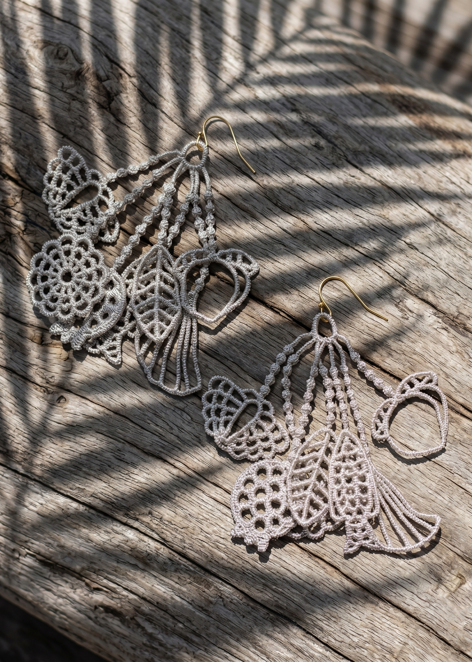 Tassel Ring Thread Earrings (Metal Thread: Silver)