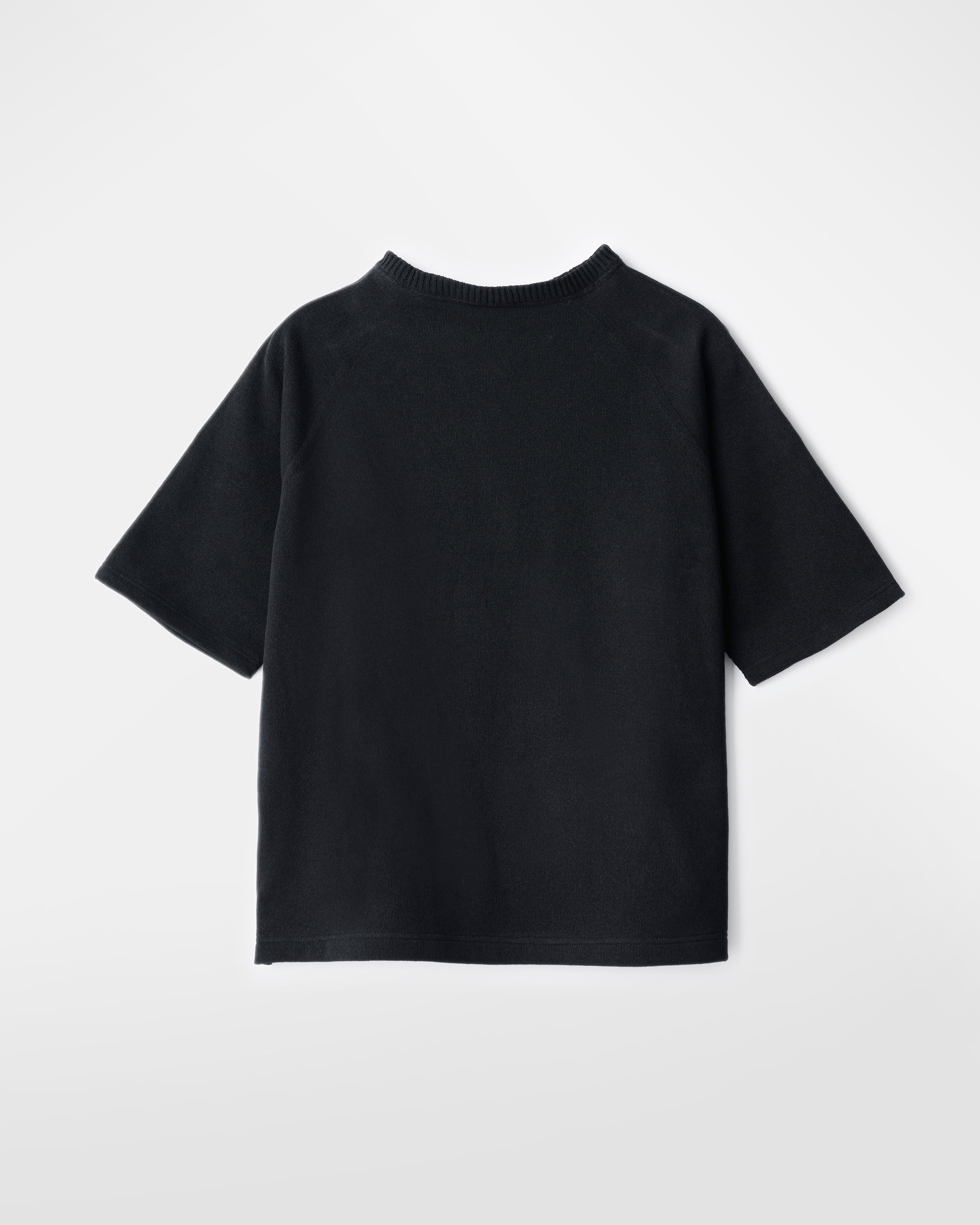 ゆったりニットTシャツ／烏ブラック