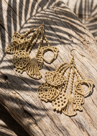 Tassel Ring Thread Earrings (Metal Thread: Gold)