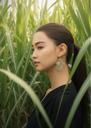 流蘇環線耳環（金屬線：銀）