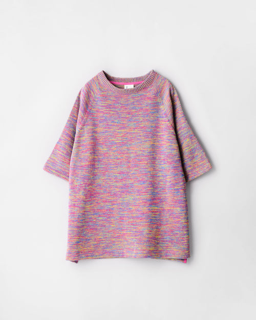 ゆったりニットTシャツ／花火マルチヘザー | SHIMAKOROMO Lab.