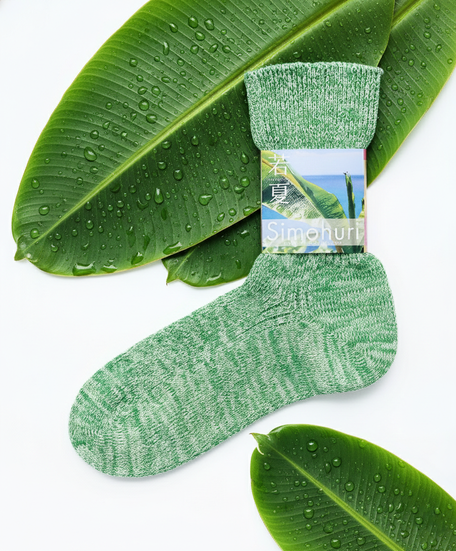 Simohuri 和紙糸リブソックス/若夏