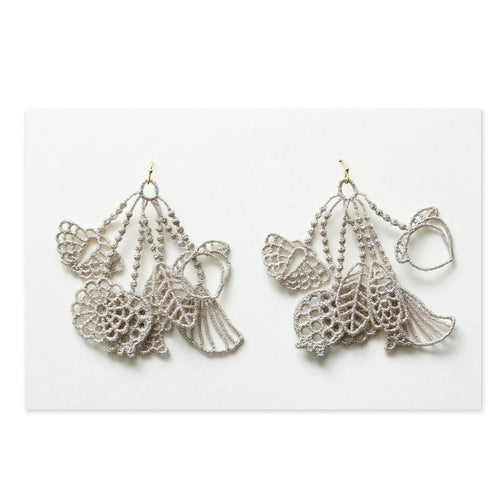 流蘇環線耳環（金屬線：銀）