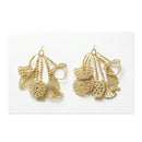 Tassel Ring Thread Earrings (Metal Thread: Gold)