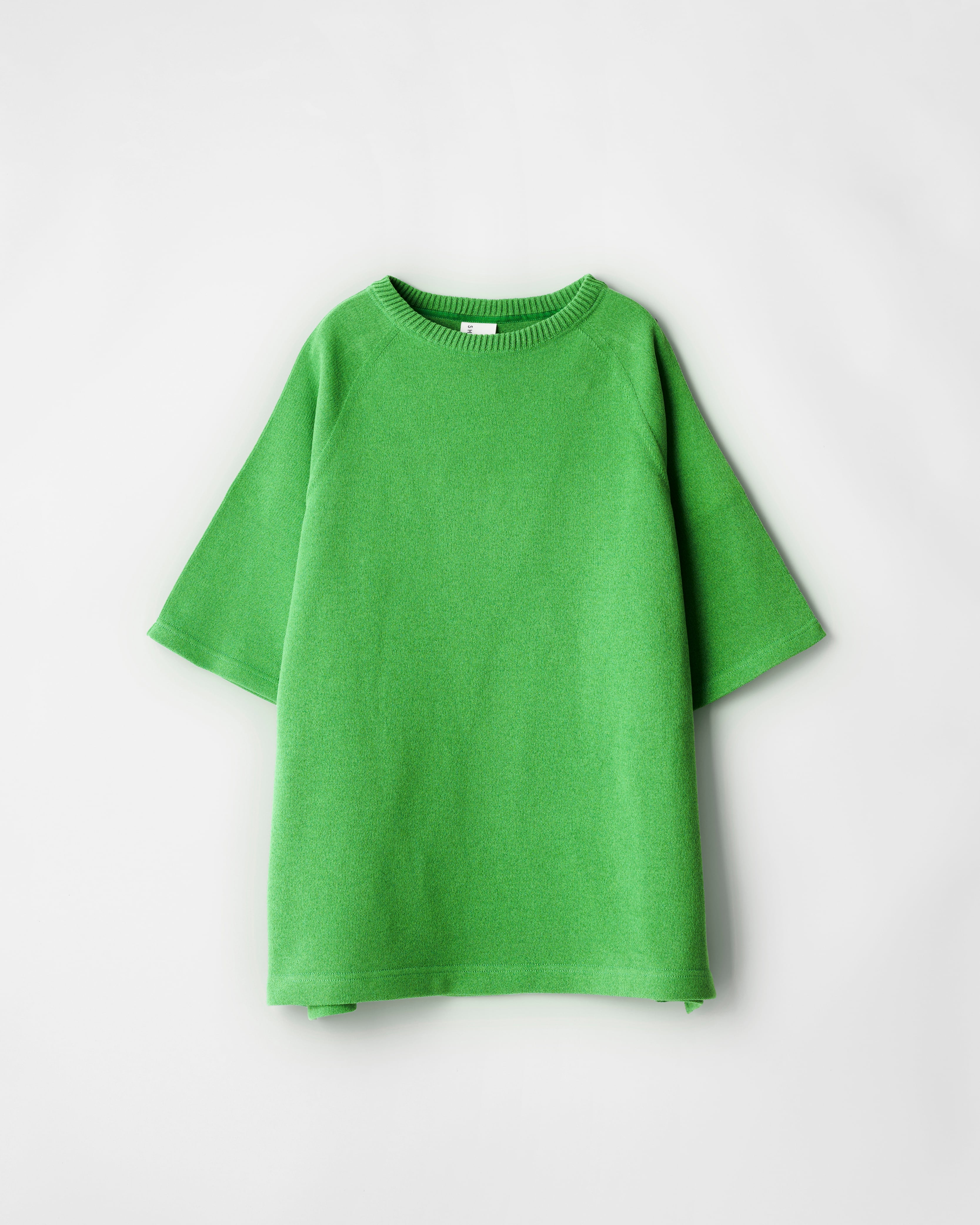 ゆったりニットTシャツ／常盤グリーン