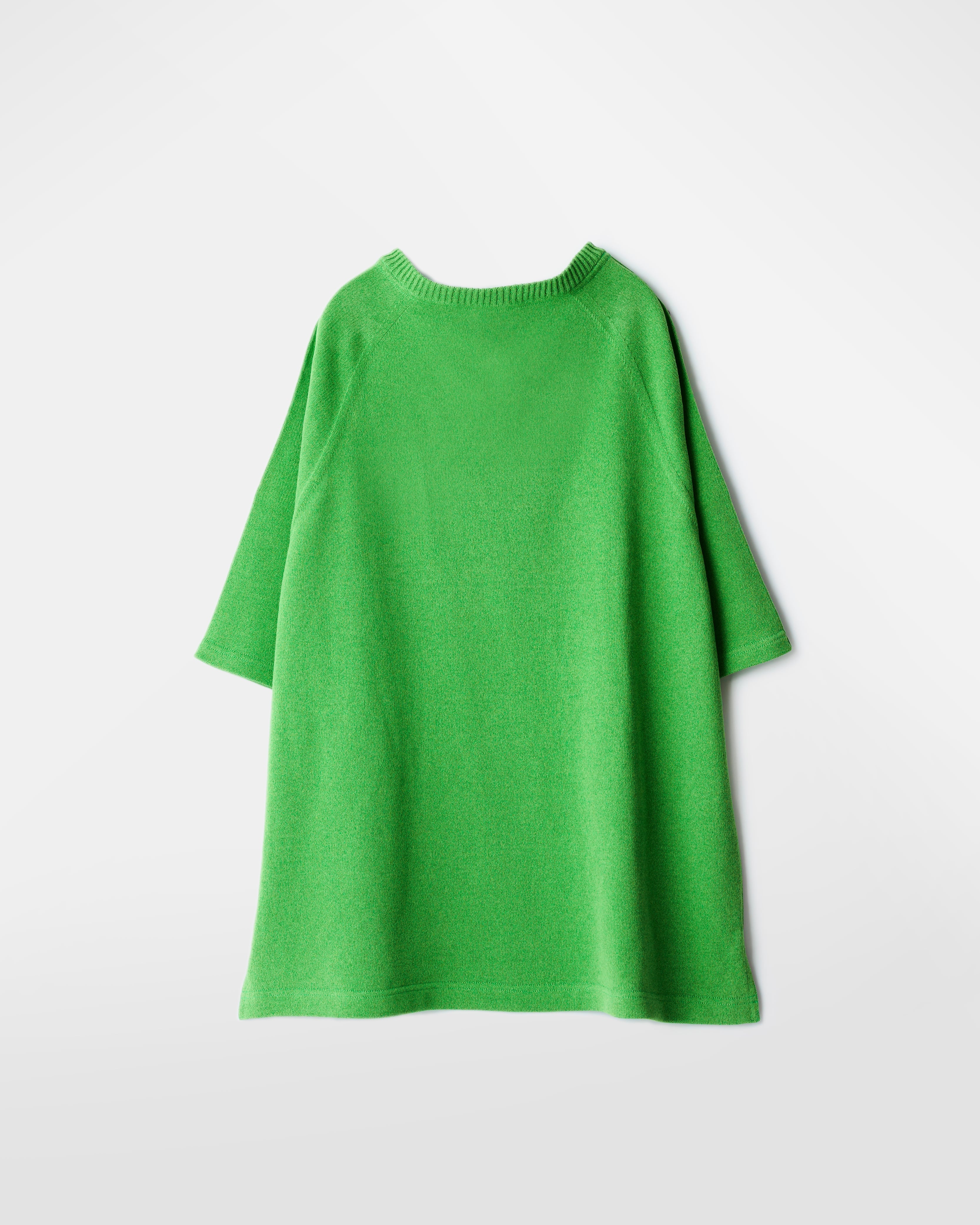 ゆったりニットTシャツ／常盤グリーン