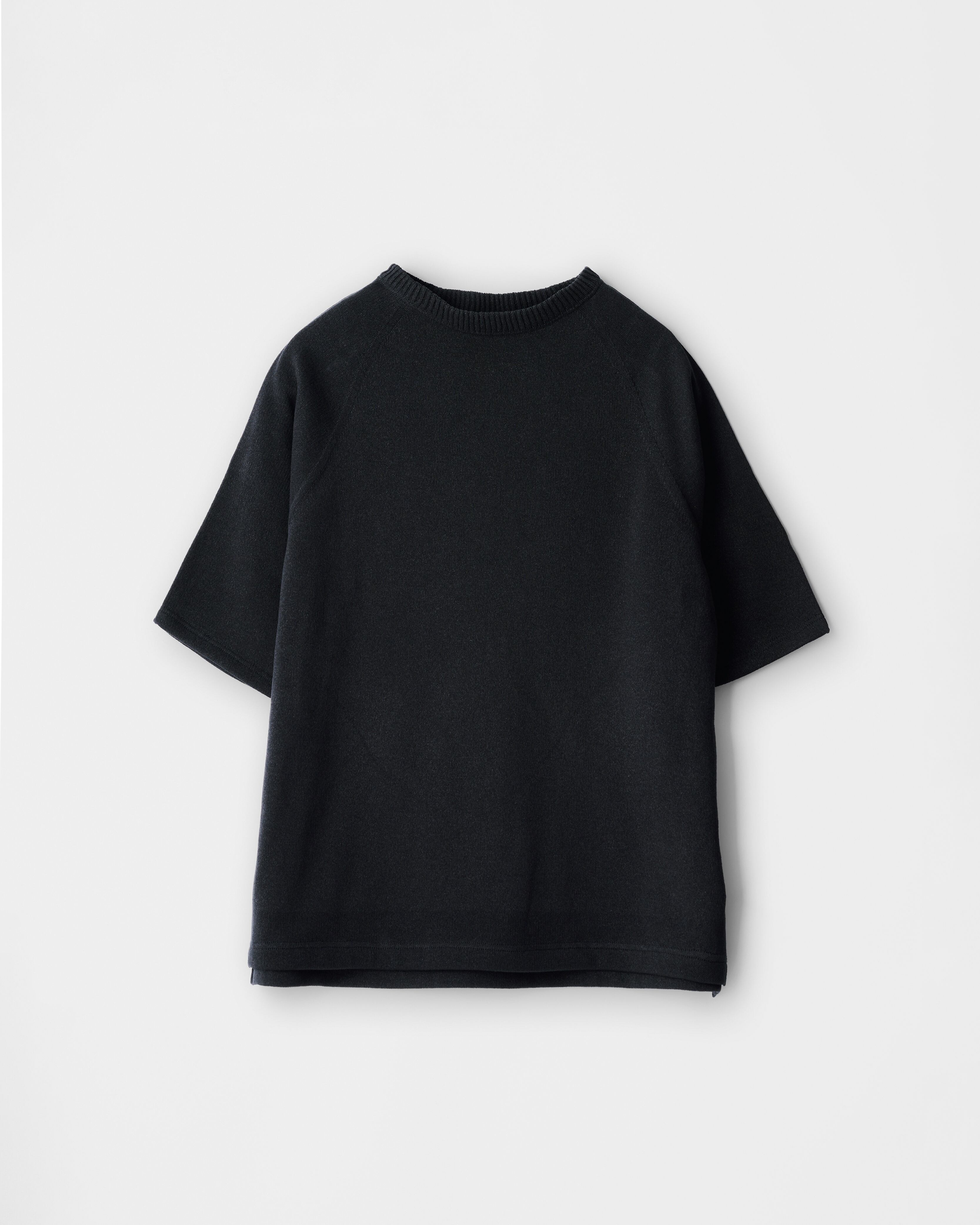 ゆったりニットTシャツ／烏ブラック