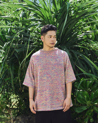 ゆったりニットTシャツ／花火マルチヘザー | SHIMAKOROMO Lab.