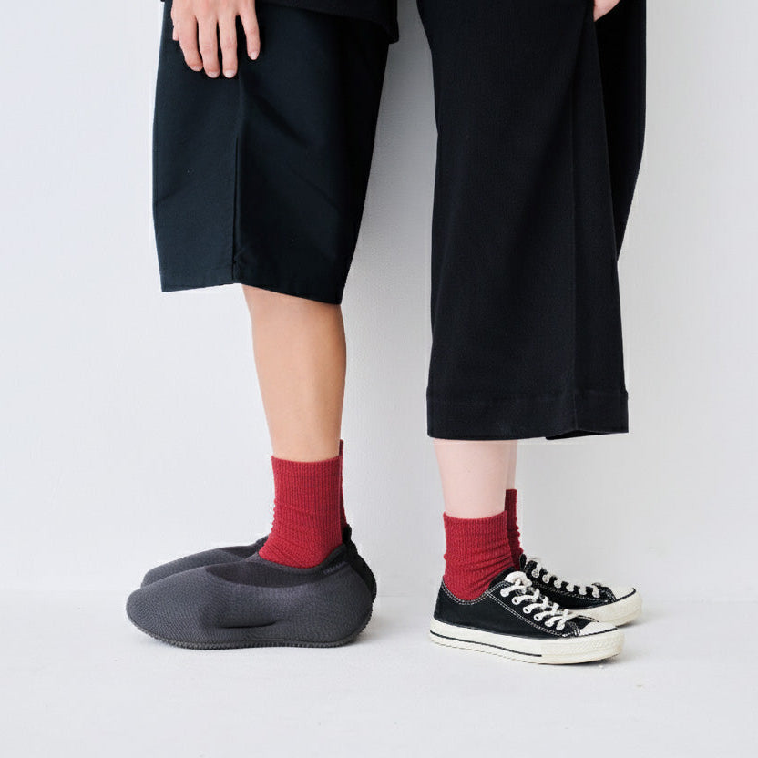 Simohuri 和紙糸リブソックス/スノーハイビスカス